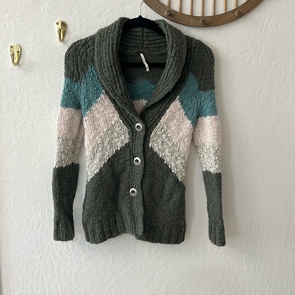 Free People Sweaters - Free People FP Long Wool Blend Cowl Blend Cardigan Sweater